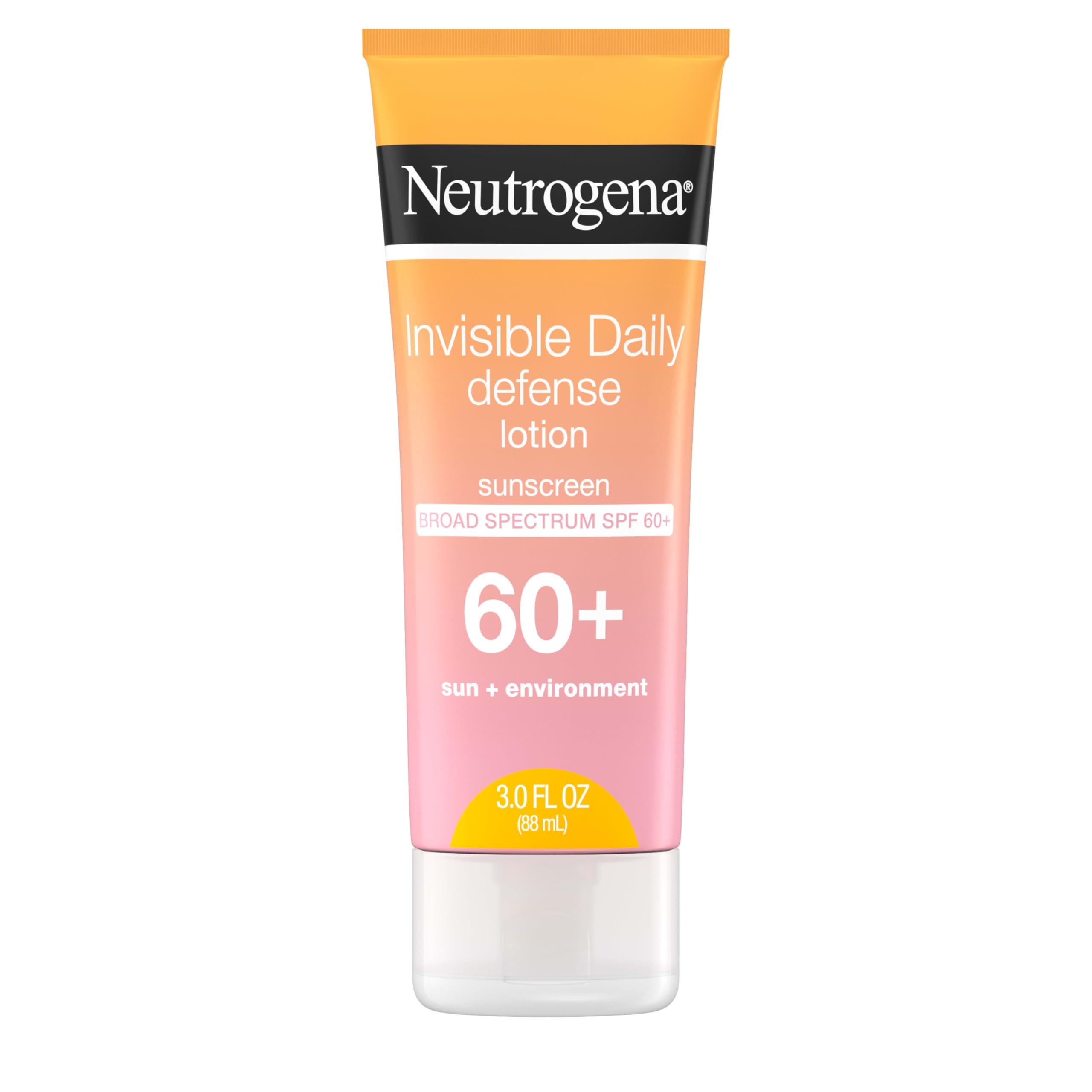 Neutrogena Invisible Daily Defense Sunscreen Lotion SPF 60+ — Broad Spectrum, Water-Resistant, Oxybenzone-Free