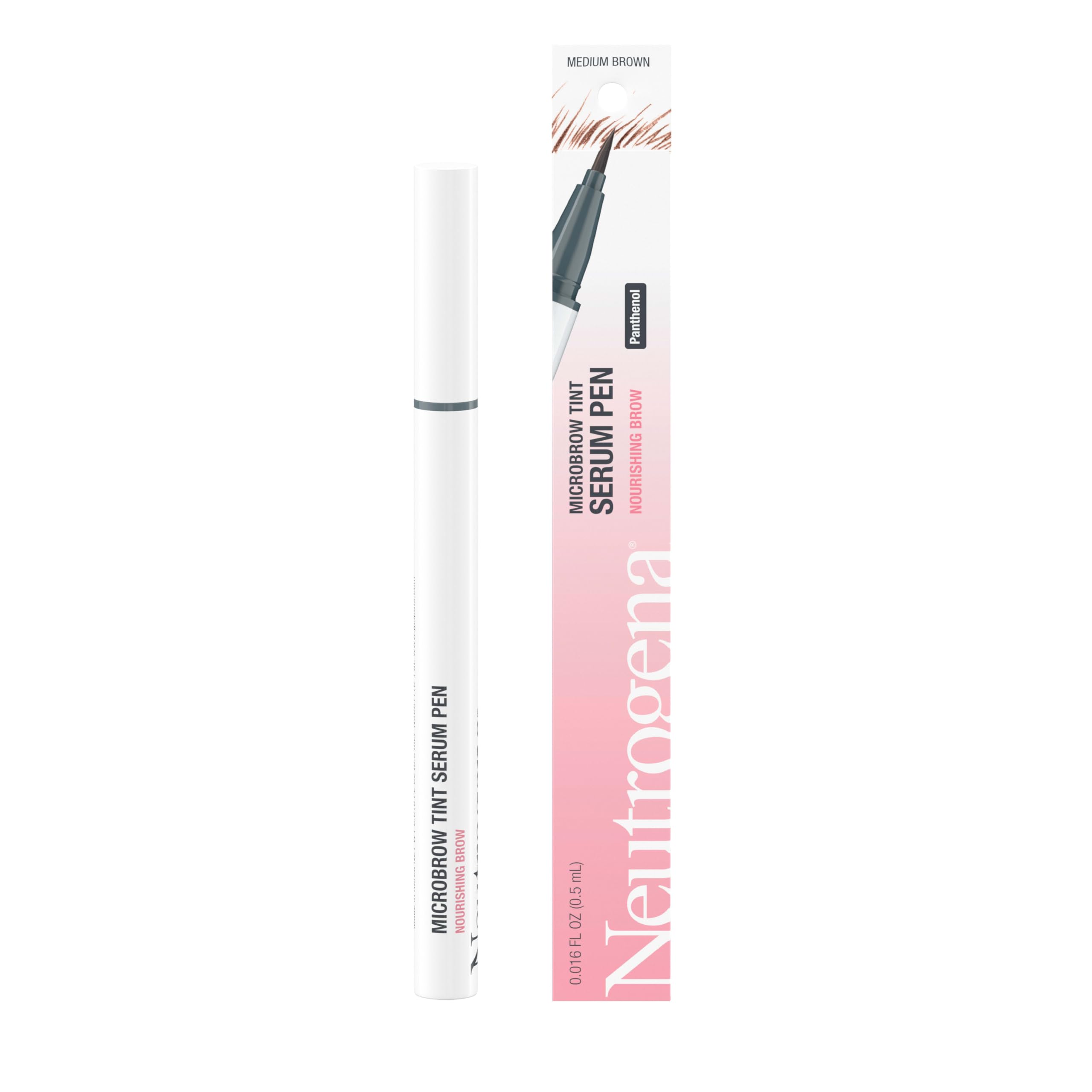 Neutrogena Microbrow Tint Serum Pen – Medium Brown, 0.016 oz | Nourishing, Natural-Looking Brows