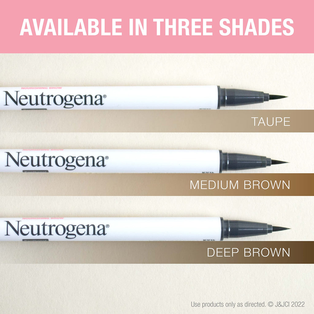Neutrogena Microbrow Tint Serum Pen – Medium Brown, 0.016 oz | Nourishing, Natural-Looking Brows