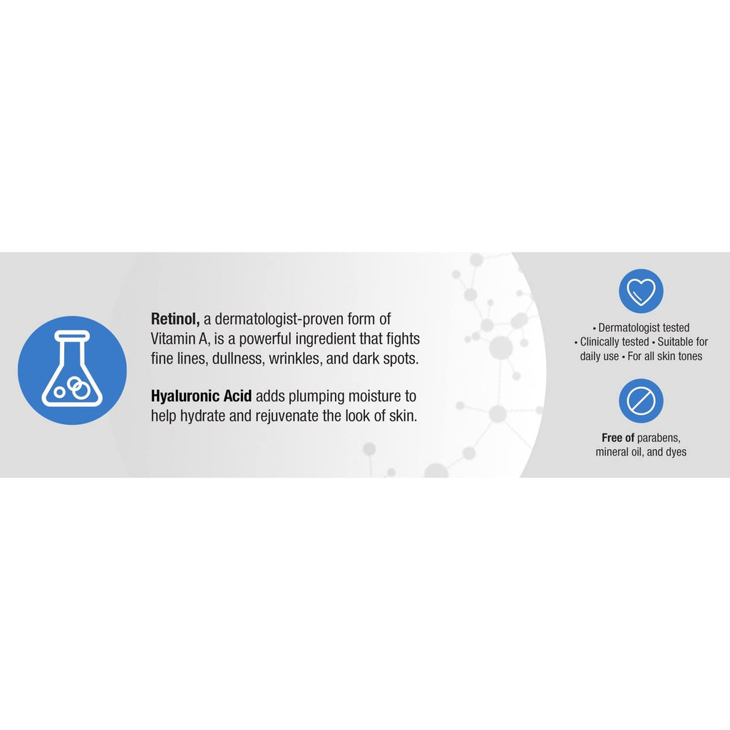 Neutrogena Rapid Wrinkle Repair Retinol Cream with Hyaluronic Acid – 1.7 oz Pack of 2 (Total 3.4 oz)