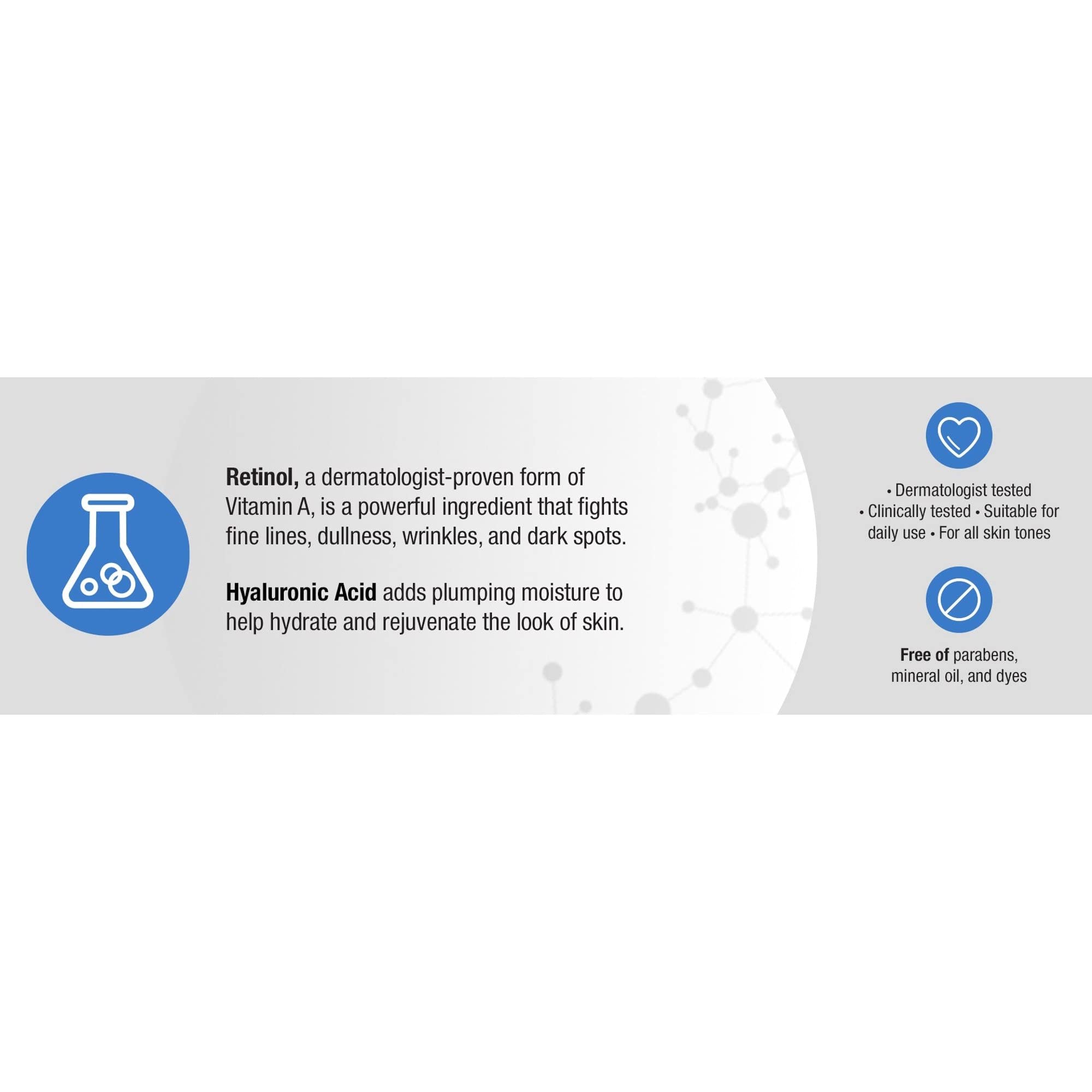 Neutrogena Rapid Wrinkle Repair Retinol Cream with Hyaluronic Acid – 1.7 oz Pack of 2 (Total 3.4 oz)