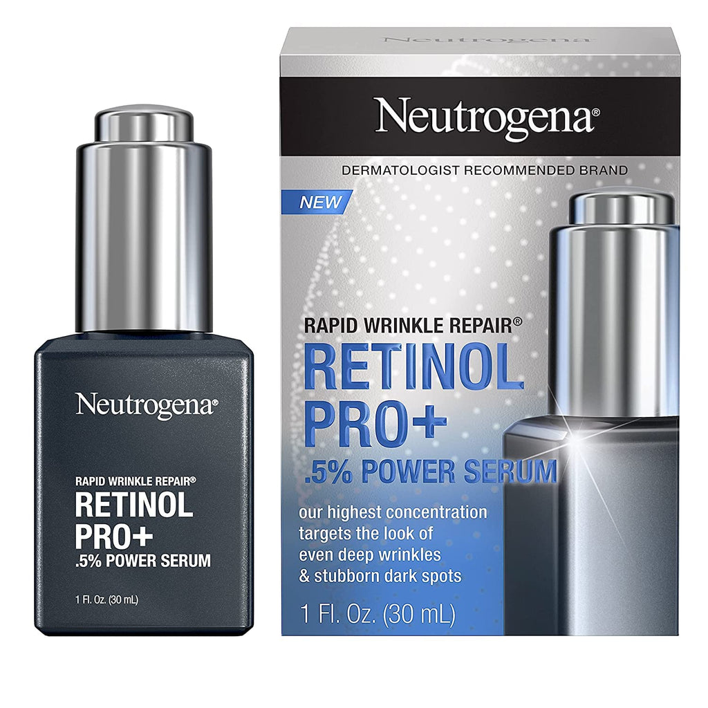 Neutrogena Rapid Wrinkle Repair Retinol Pro+ 0.5% Power Facial Serum – 2-Pack, 1oz Each