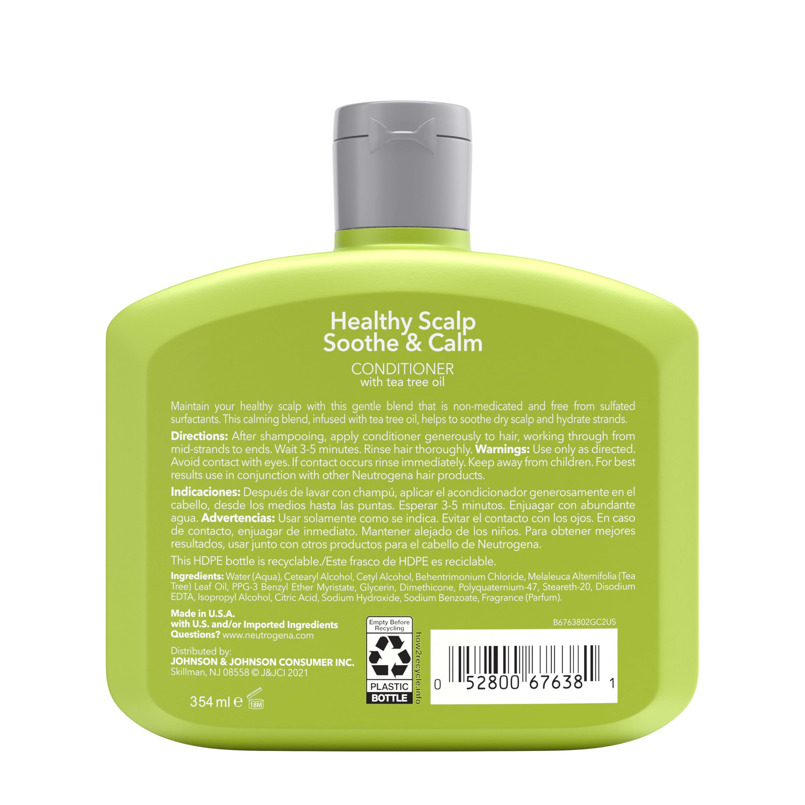 Neutrogena Tea Tree Oil Conditioner - Soothing Moisture for Scalp & Hair | Color-Safe