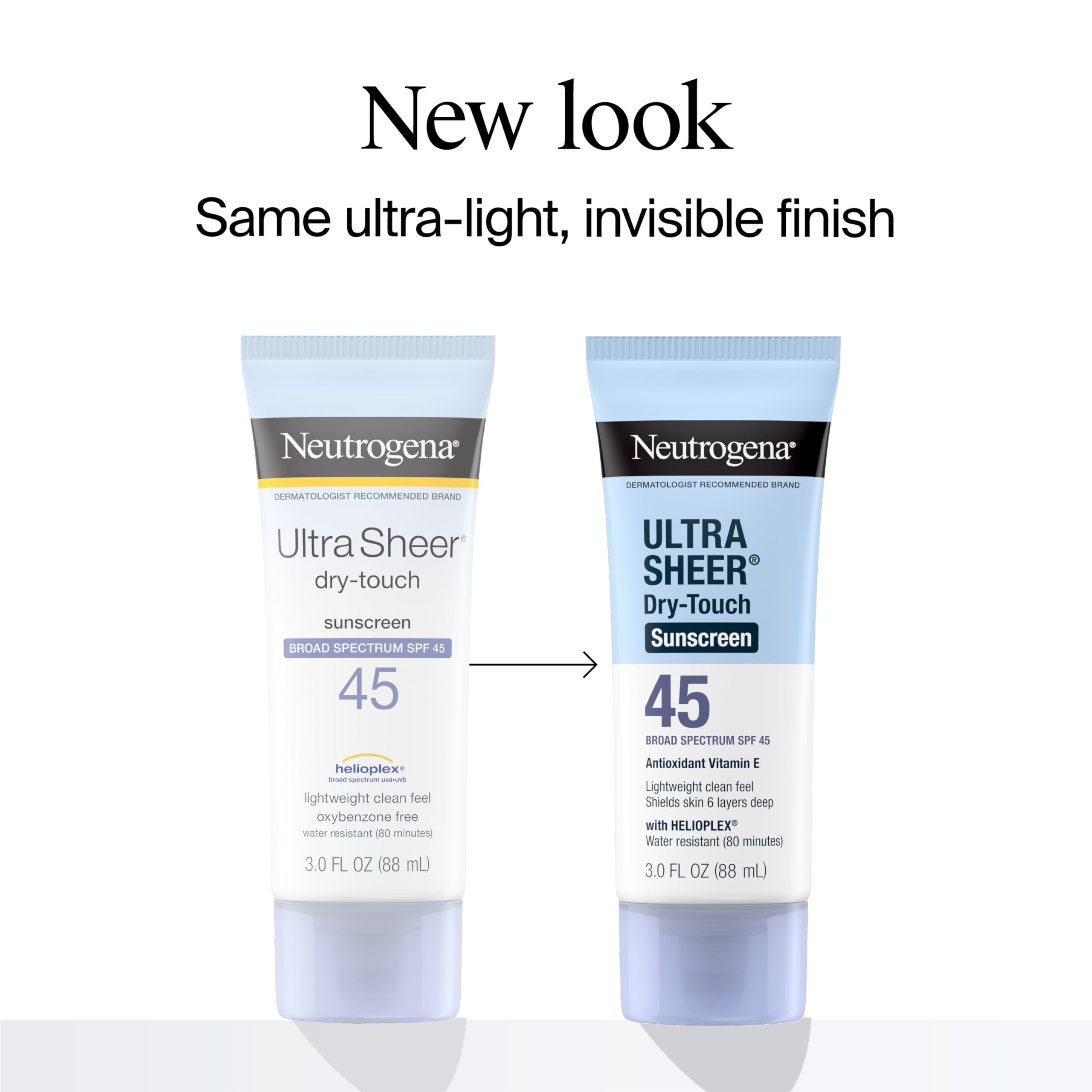 Neutrogena Ultra Sheer Dry-Touch Sunscreen SPF 45 – Travel Size Pack (3 x 3 oz)