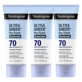 Neutrogena Ultra Sheer Dry-Touch Sunscreen SPF 70 – Travel Size 3x3 oz (Pack of 3)