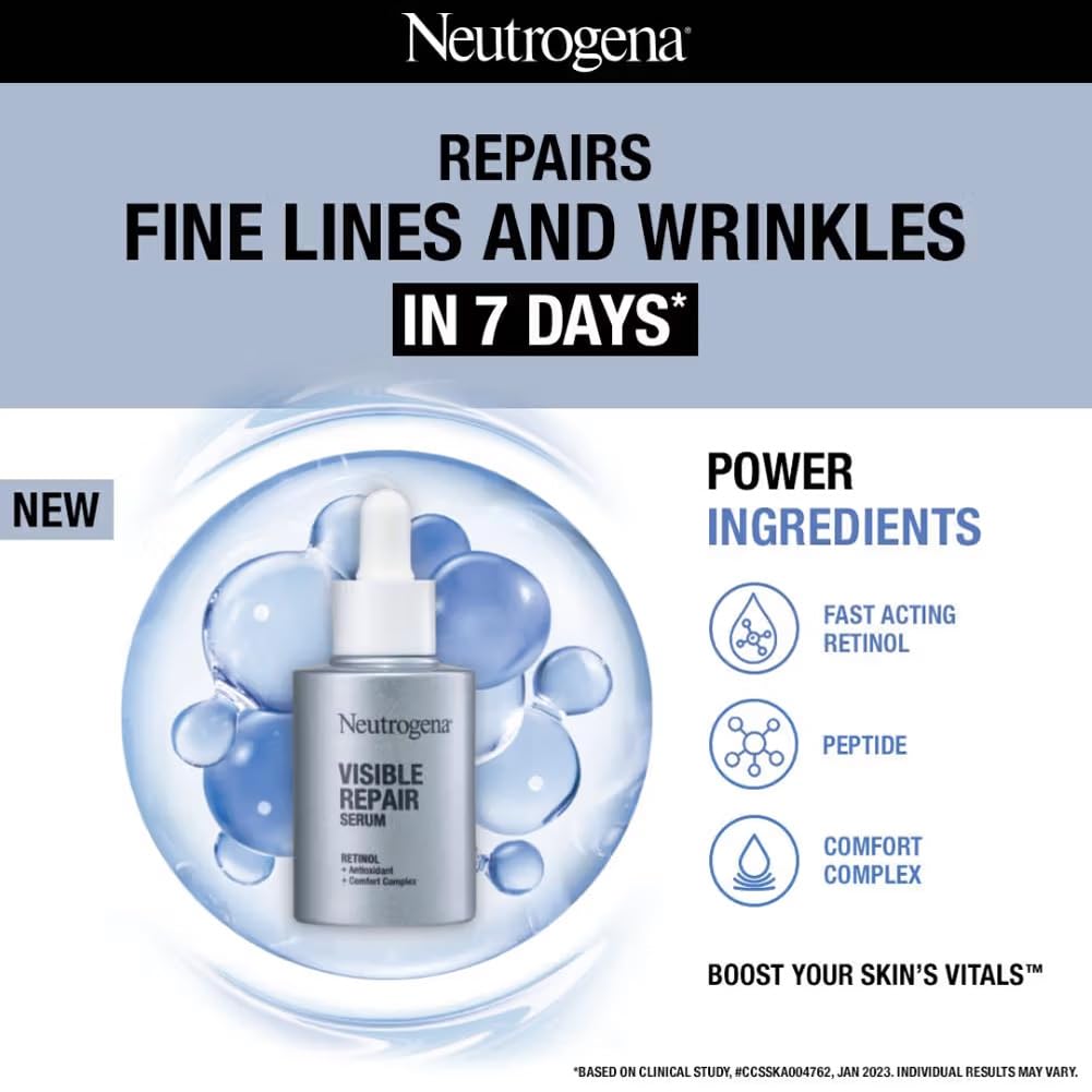 Neutrogena Visible Repair Serum 30ml – Gentle Retinol & Triple Extracts