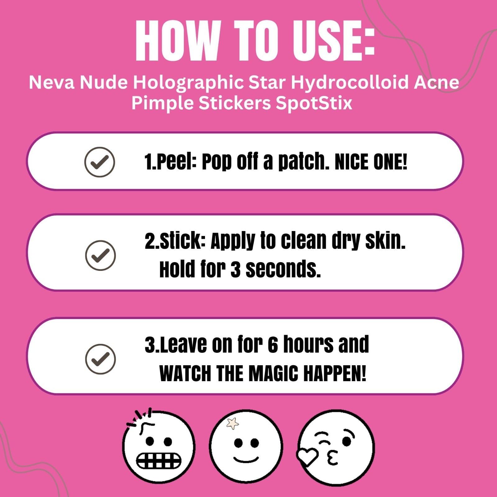 Neva Nude Pimple Patches for Face – Unicorn Wishes Holographic Star 56PK | Hydrocolloid Acne Patches