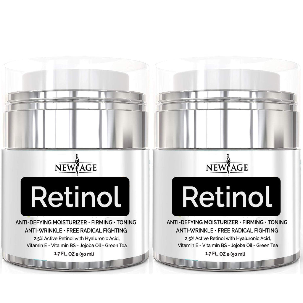 NEW AGE Retinol Cream Neck Facial Moisturizer Serum with Hyaluronic Acid – 2 Pack