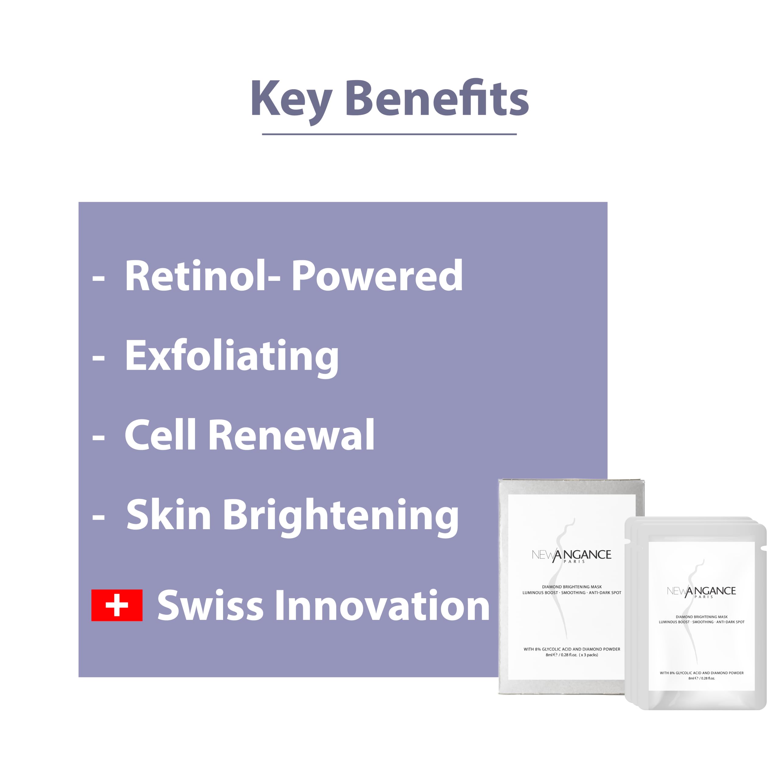 NEW ANGANCE Diamond Brightening Mask – Moisturizing & Hydrating 3 x 8ml