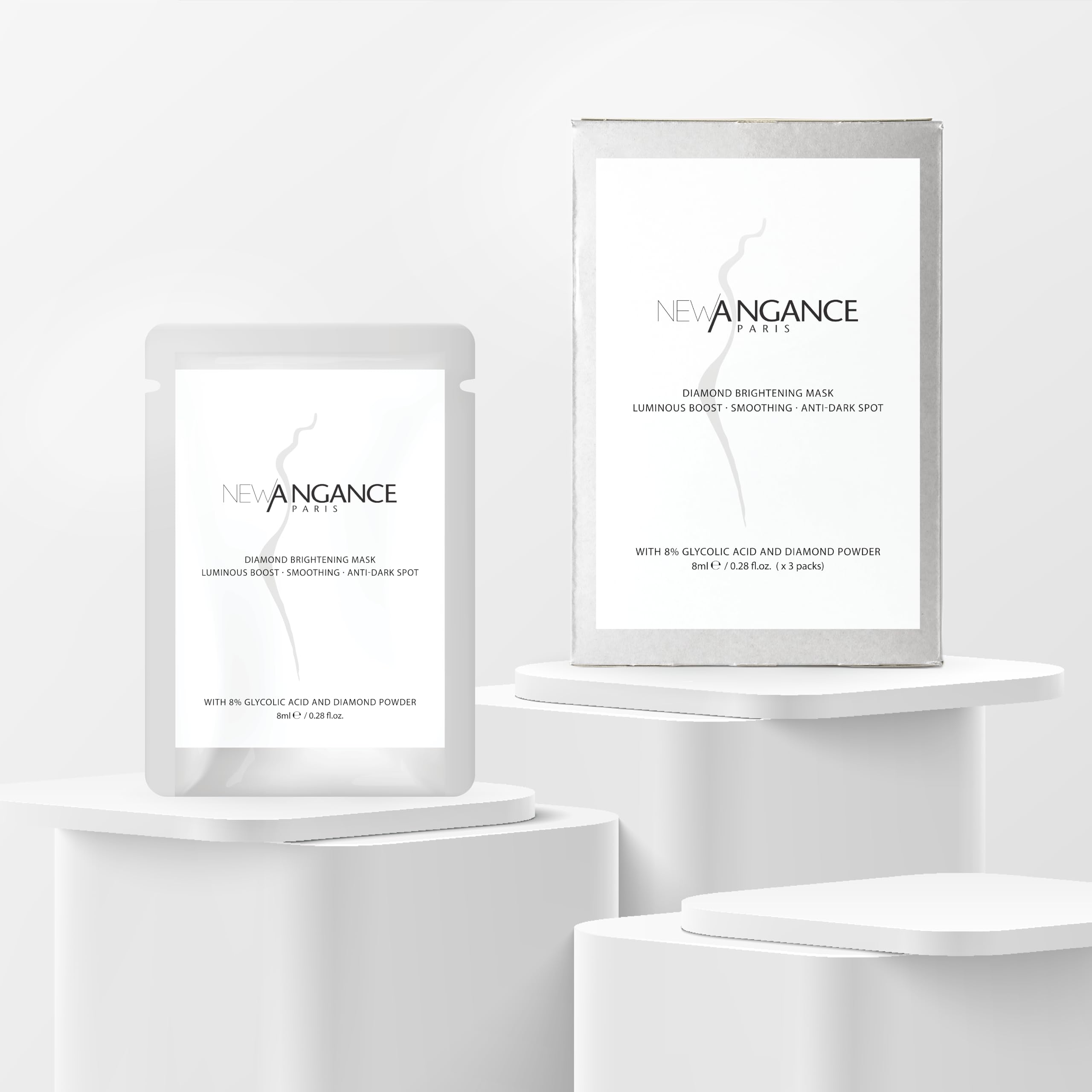 NEW ANGANCE Diamond Brightening Mask – Moisturizing & Hydrating 3 x 8ml