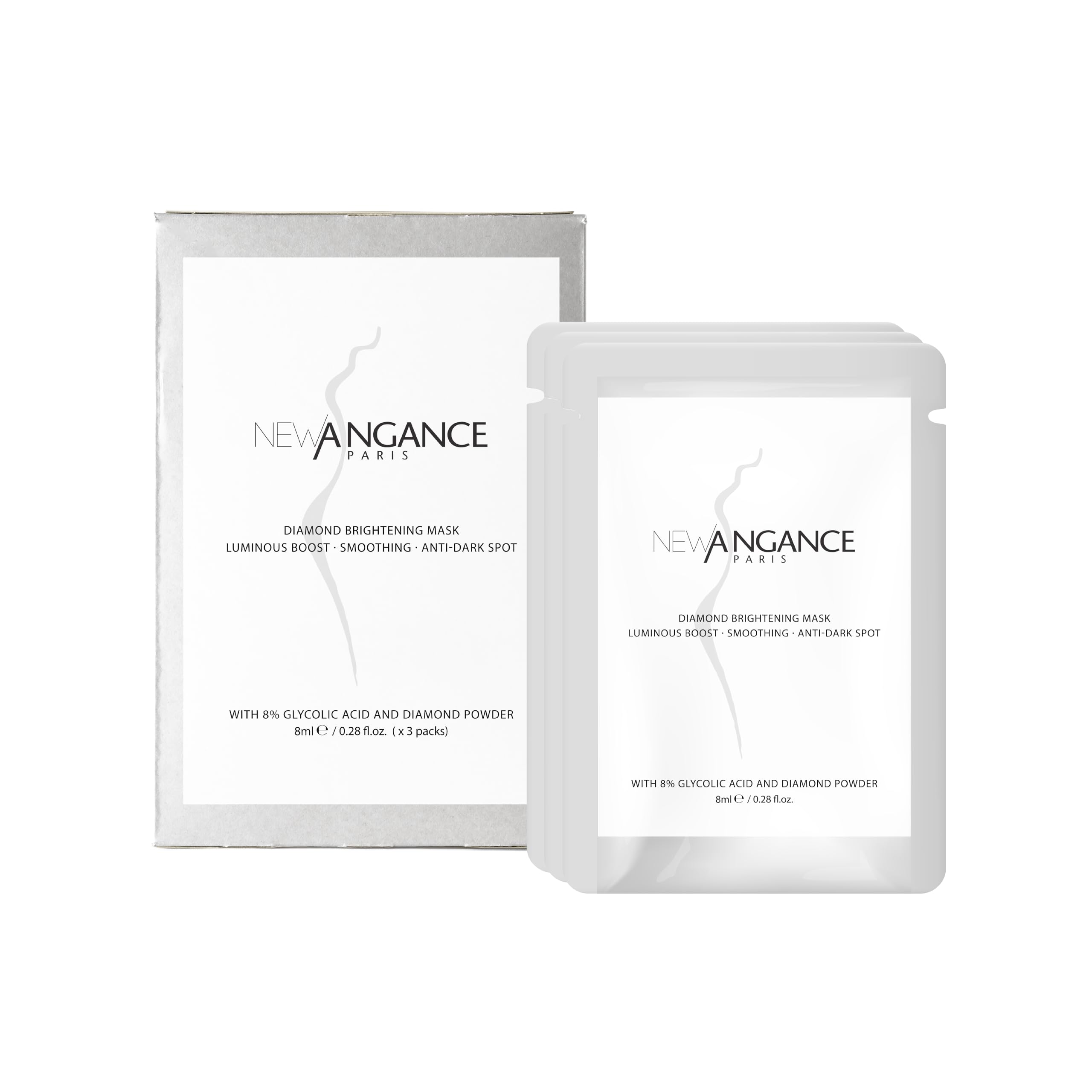 NEW ANGANCE Diamond Brightening Mask – Moisturizing & Hydrating 3 x 8ml