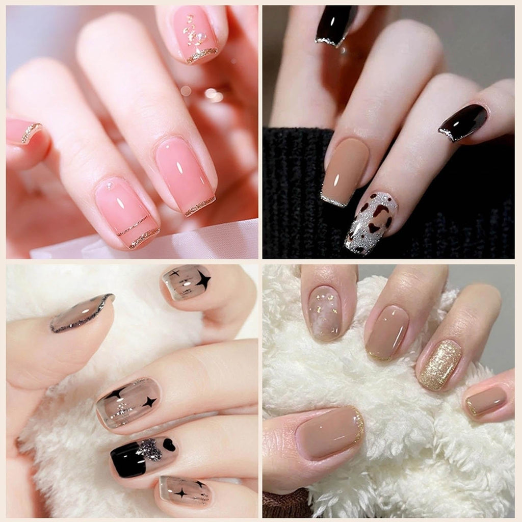 New Irven Silver Metal Glitter Gel Nail Polish – 4-Color Set for DIY Nail Art