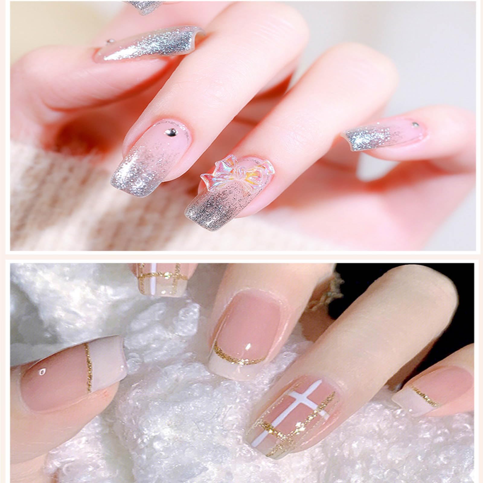 New Irven Silver Metal Glitter Gel Nail Polish – 4-Color Set for DIY Nail Art