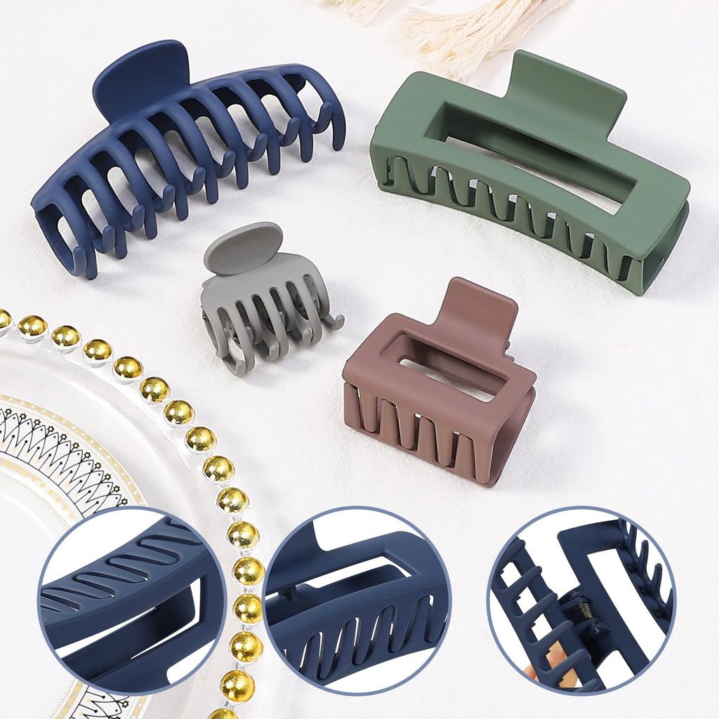 NEW LIVE Hair Claws – 16 Pcs Matte Nonslip Clips for All Hair Types