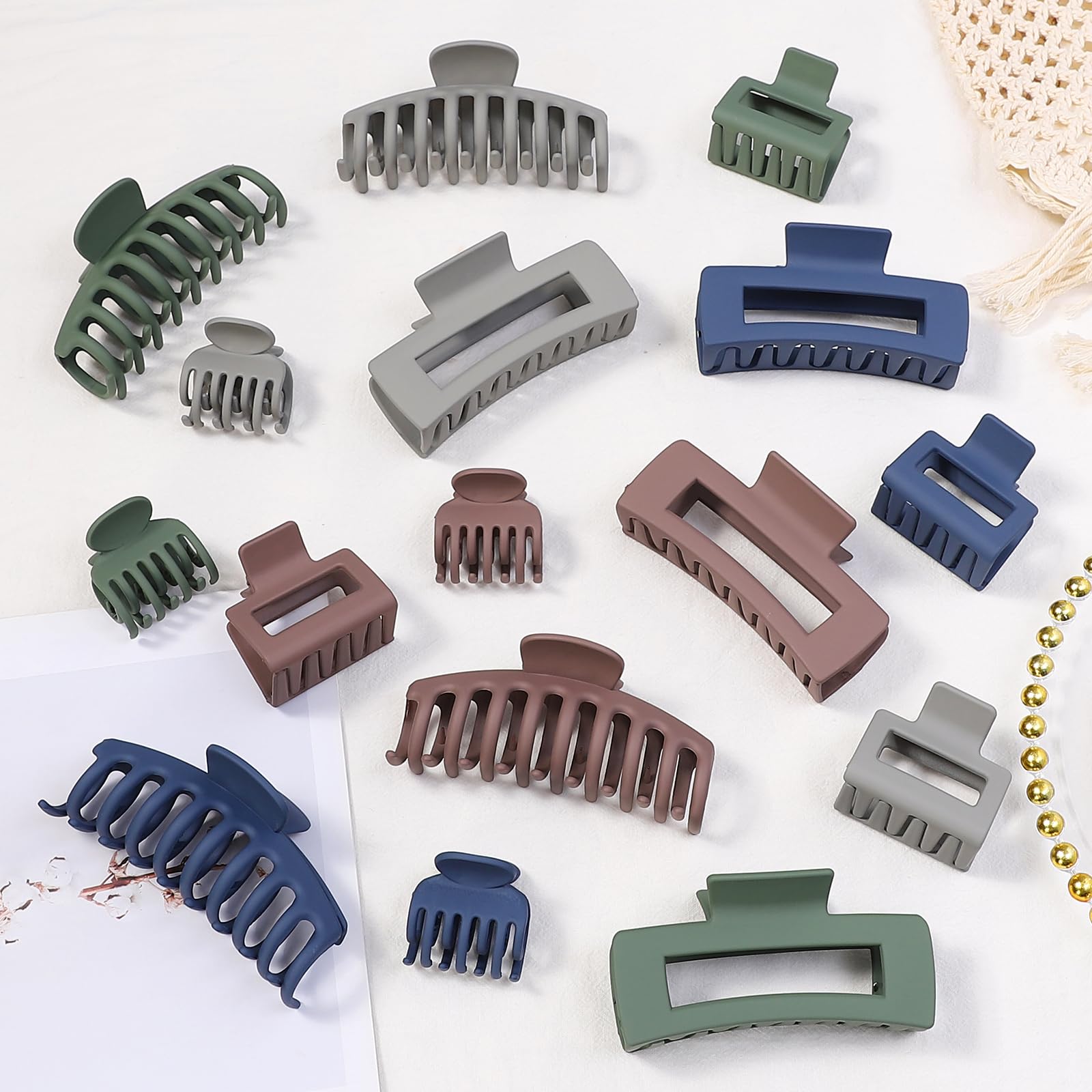 NEW LIVE Hair Claws – 16 Pcs Matte Nonslip Clips for All Hair Types