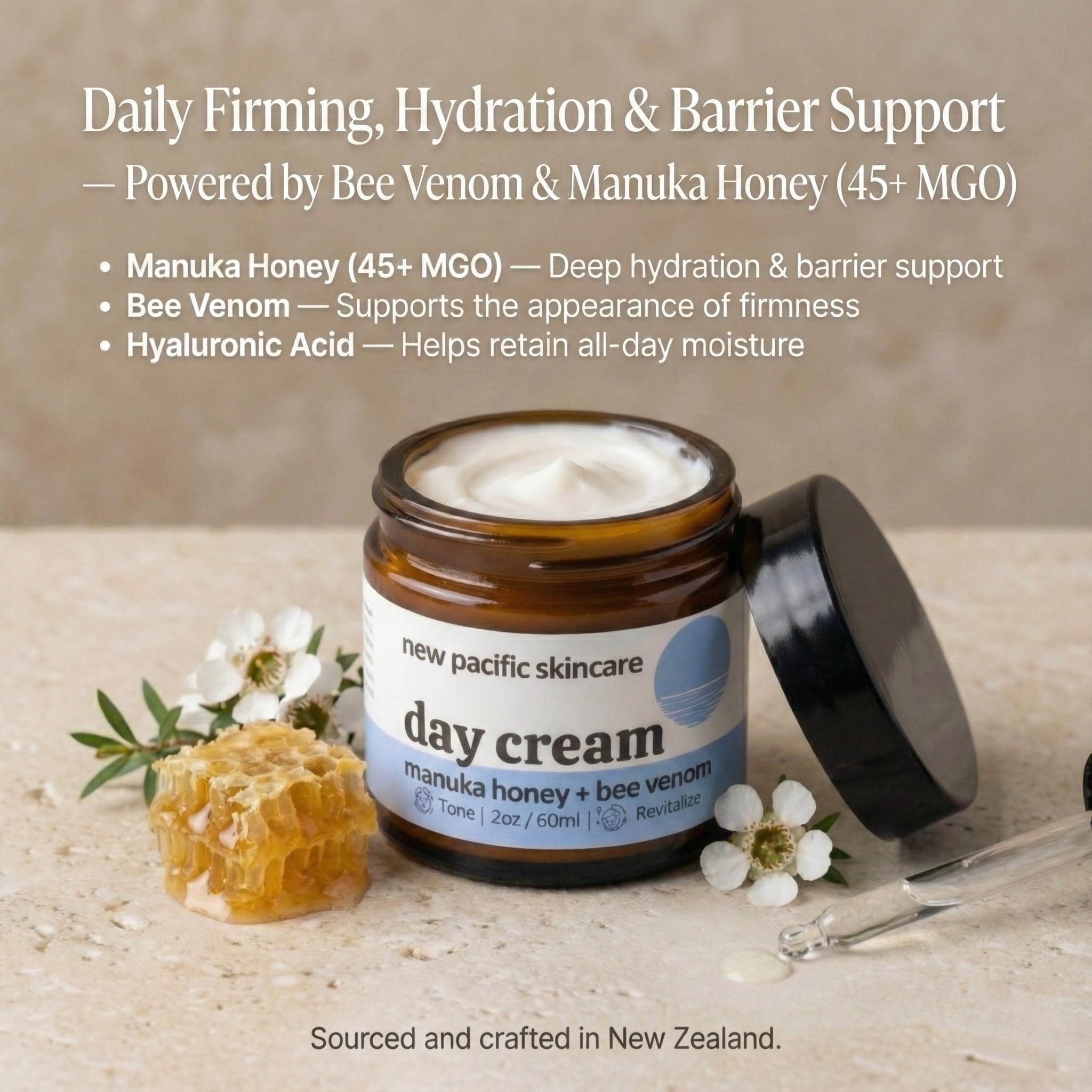 New Pacific Skincare Bee Venom & Manuka Honey Day Cream 45+ MGO – Firming, Hydration