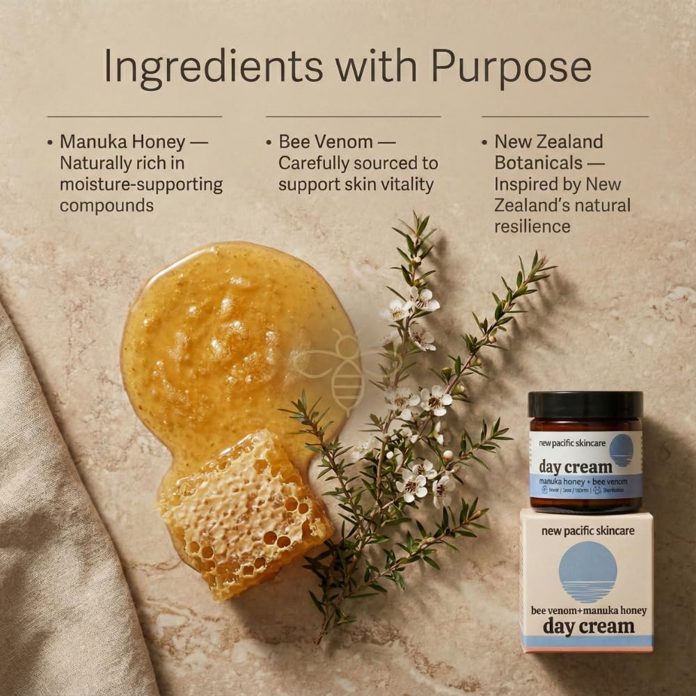 New Pacific Skincare Bee Venom & Manuka Honey Day Cream 45+ MGO – Firming, Hydration