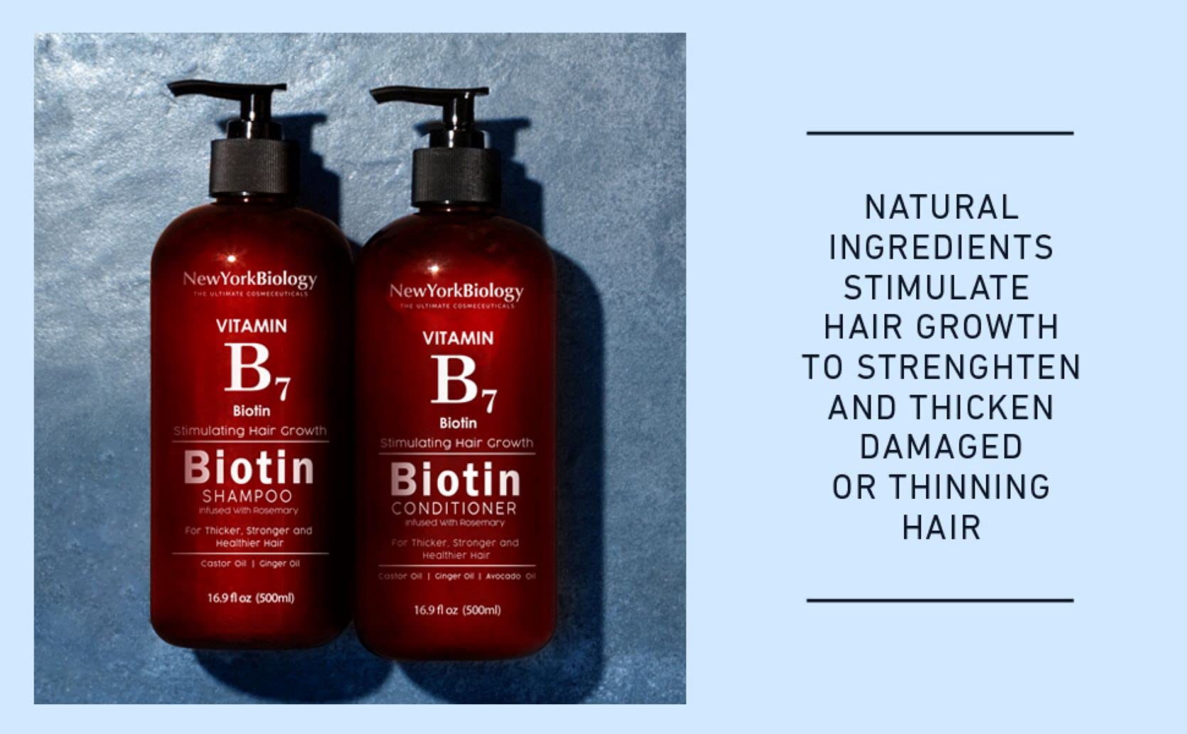 New York Biology Biotin Shampoo – Growth & Thinning Hair, Thickening Formula, Anti-Dandruff, 16.9 oz