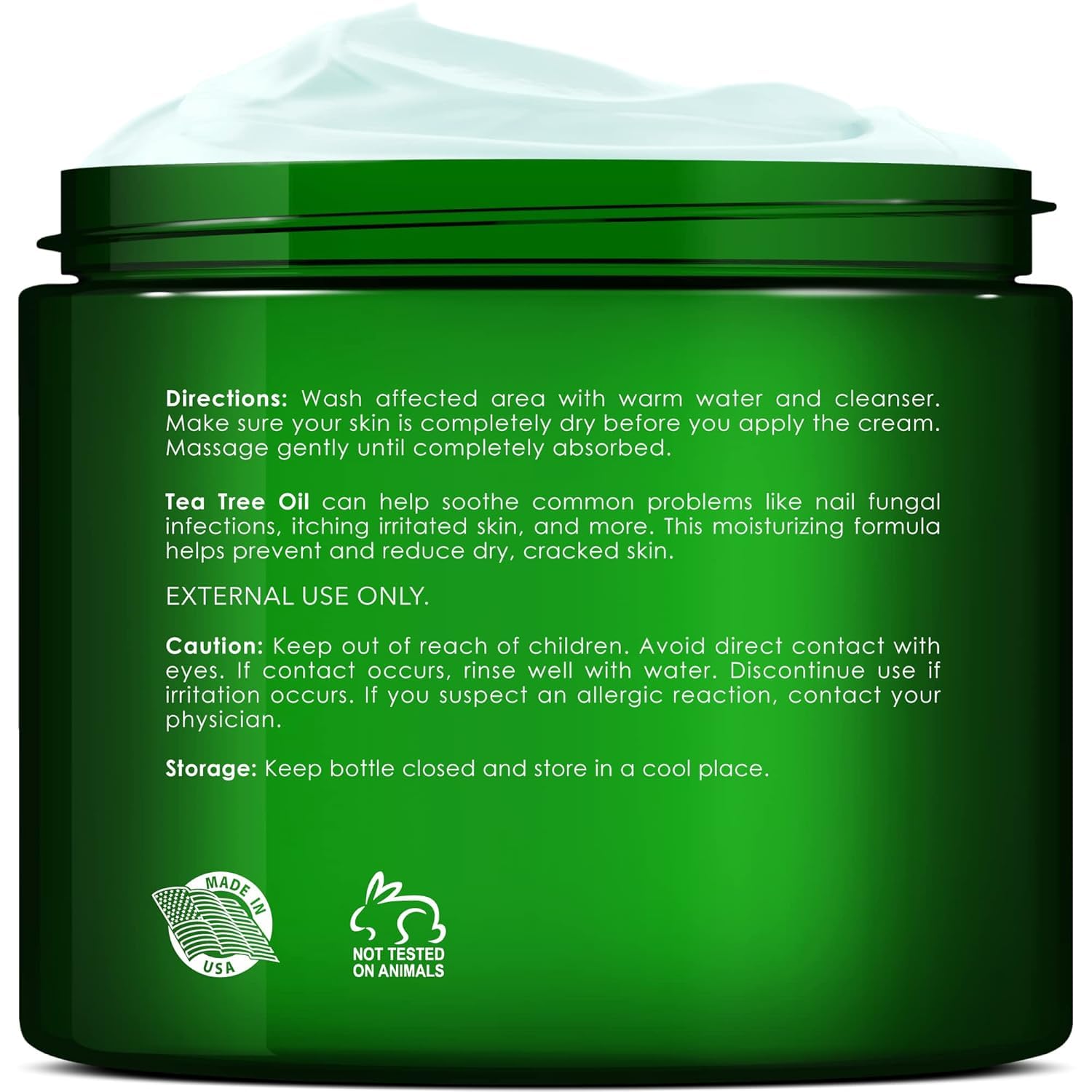 New York Biology Tea Tree Oil Foot Cream – Hydrates Dry Feet, Soothes Itch & Cracks (8 oz, Pack of 2)