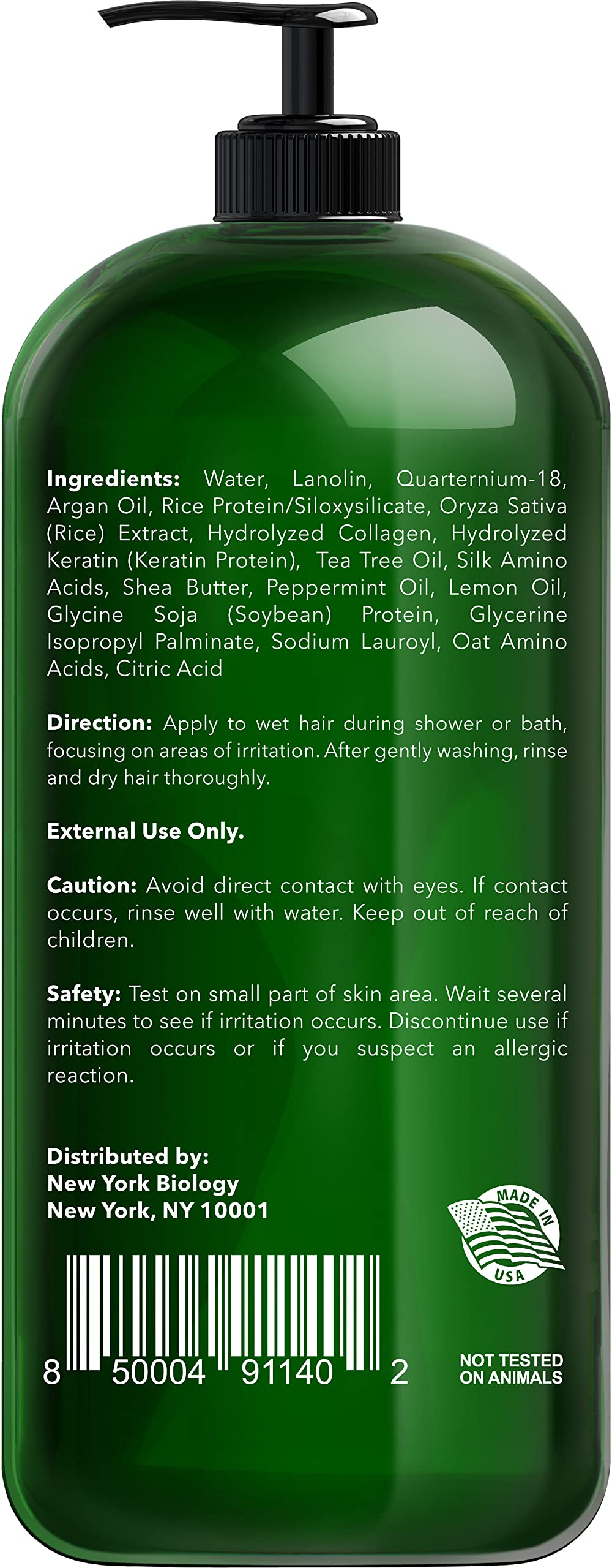 New York Biology Tea Tree Conditioner – Deep Cleanser for Dandruff & Dry Scalp – Hair Growth Support – 16.9 fl oz