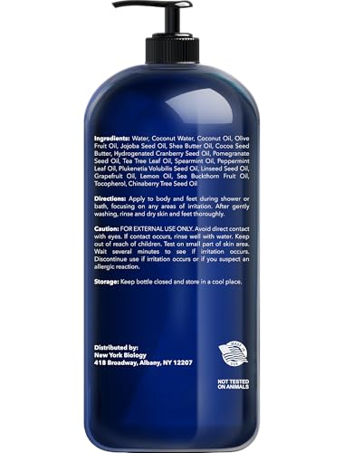New York Biology Tea Tree Mint Body Wash – For Men & Women | 16.9 fl oz Pack of 2 | Hydrating & Refreshing Cleanser