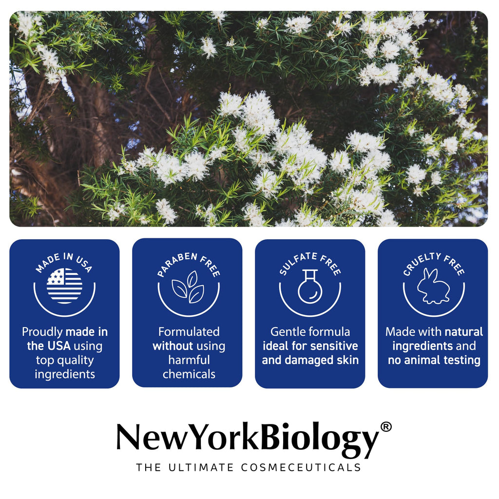 New York Biology Tea Tree Mint Body Wash – For Men & Women | 16.9 fl oz Pack of 2 | Hydrating & Refreshing Cleanser
