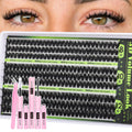 Newcally 80D Lash Clusters Kit — Short 8-12mm Wispy D-Curl, 261 Pcs