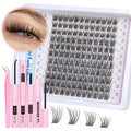 Newcally Cluster Eyelash Kit – Natural Wispy C-Curly 10–16mm Lashes + Bond & Seal