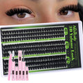 Newcally Volume Lash Clusters Kit 8-12mm – Fluffy 3D D-Curl Short Lashes, 243 Pcs