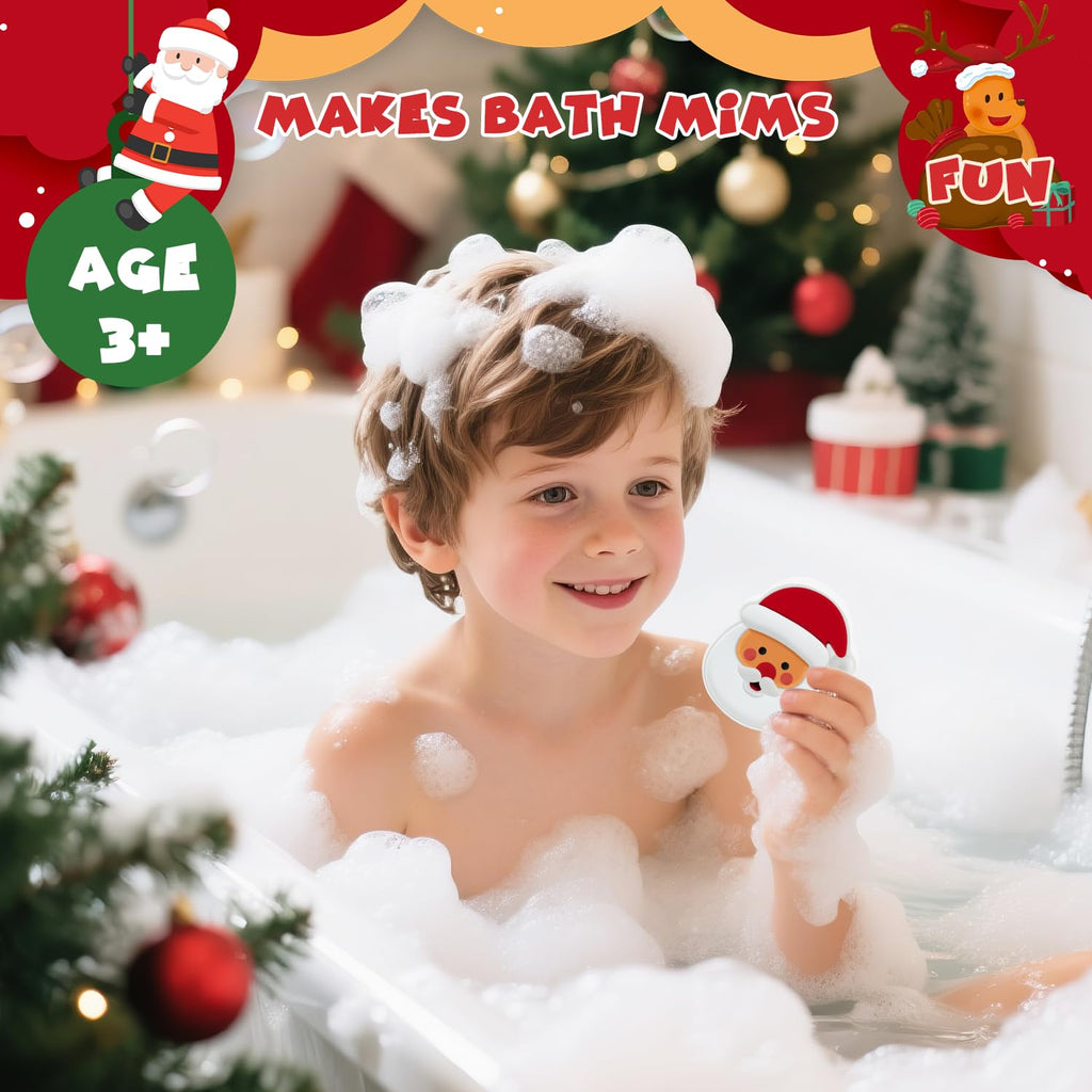 NEWFEIFAN Christmas Bath Bombs Set for Kids – 6-Pack Handmade Bubbles & Relaxing Aromas