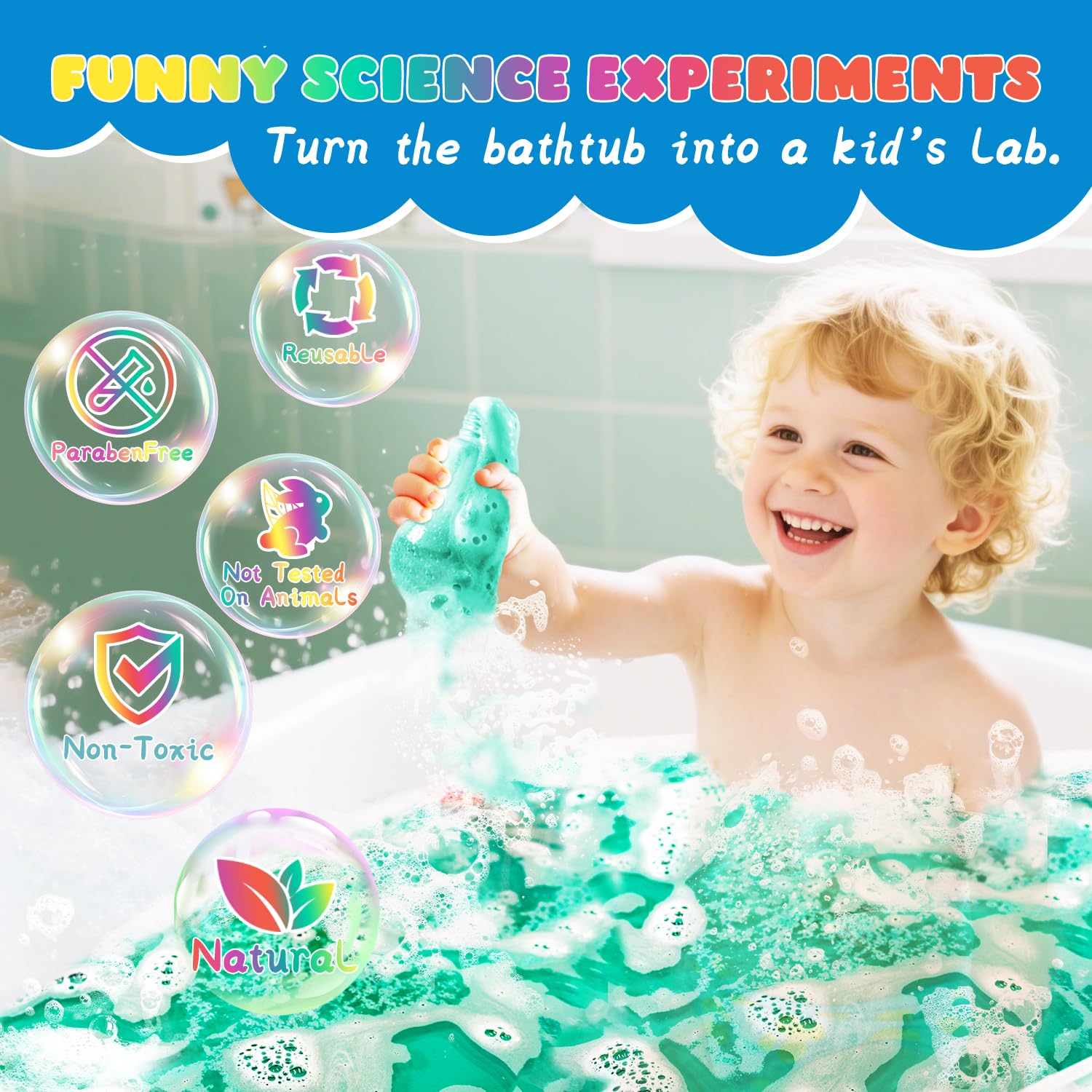NEWFEIFAN Potions Bath Bombs for Kids – 4 Pack Colorful Bubble Bath Set (Valentine Gift)
