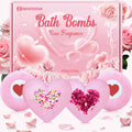 NEWFEIFAN Valentines Bath Bombs – XXL 4-Pack with Rose Oil | Handmade Natural & Organic Gift Set