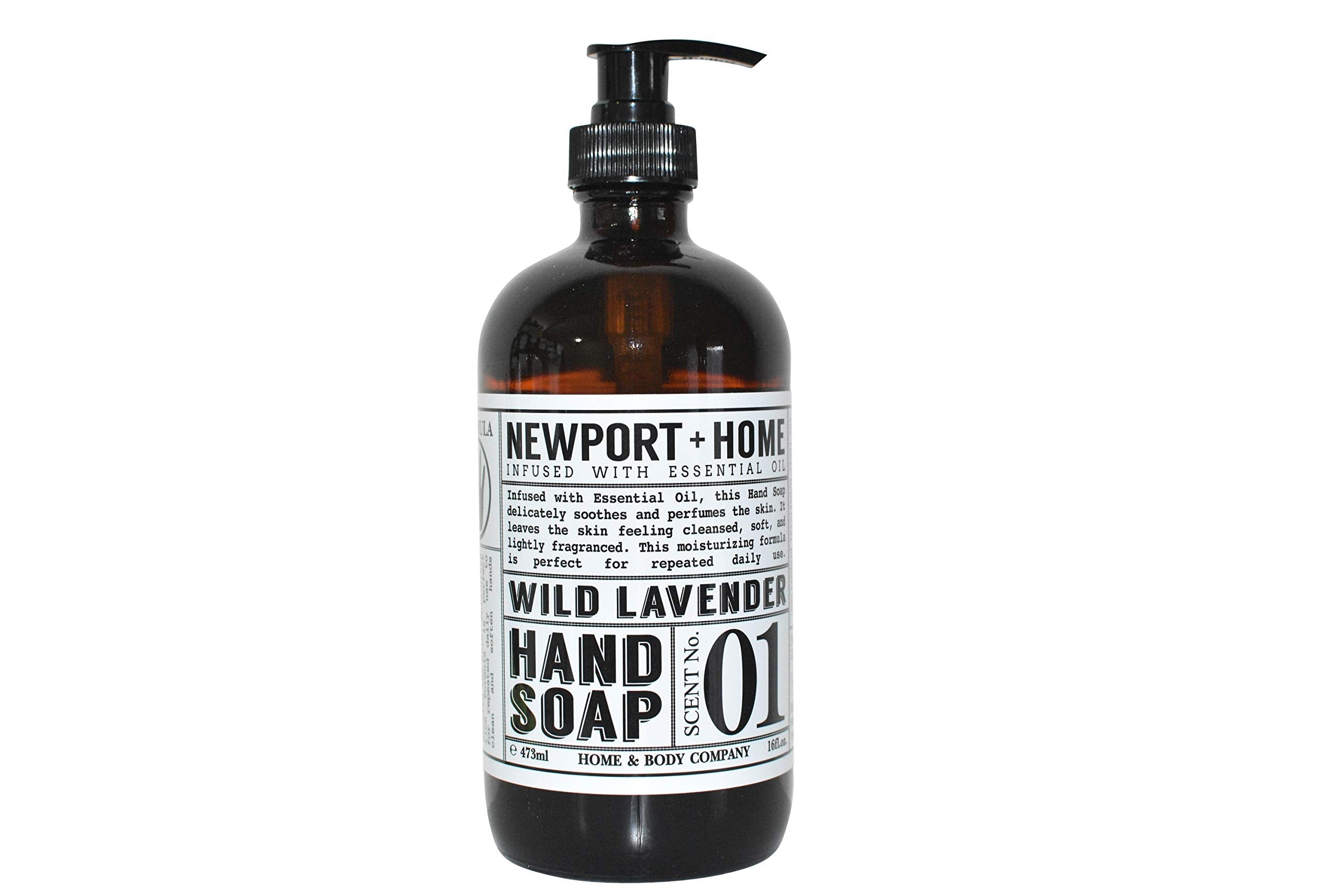 Newport Home Hand Soap Co - Wild Lavender, 16 fl oz Glass Bottle
