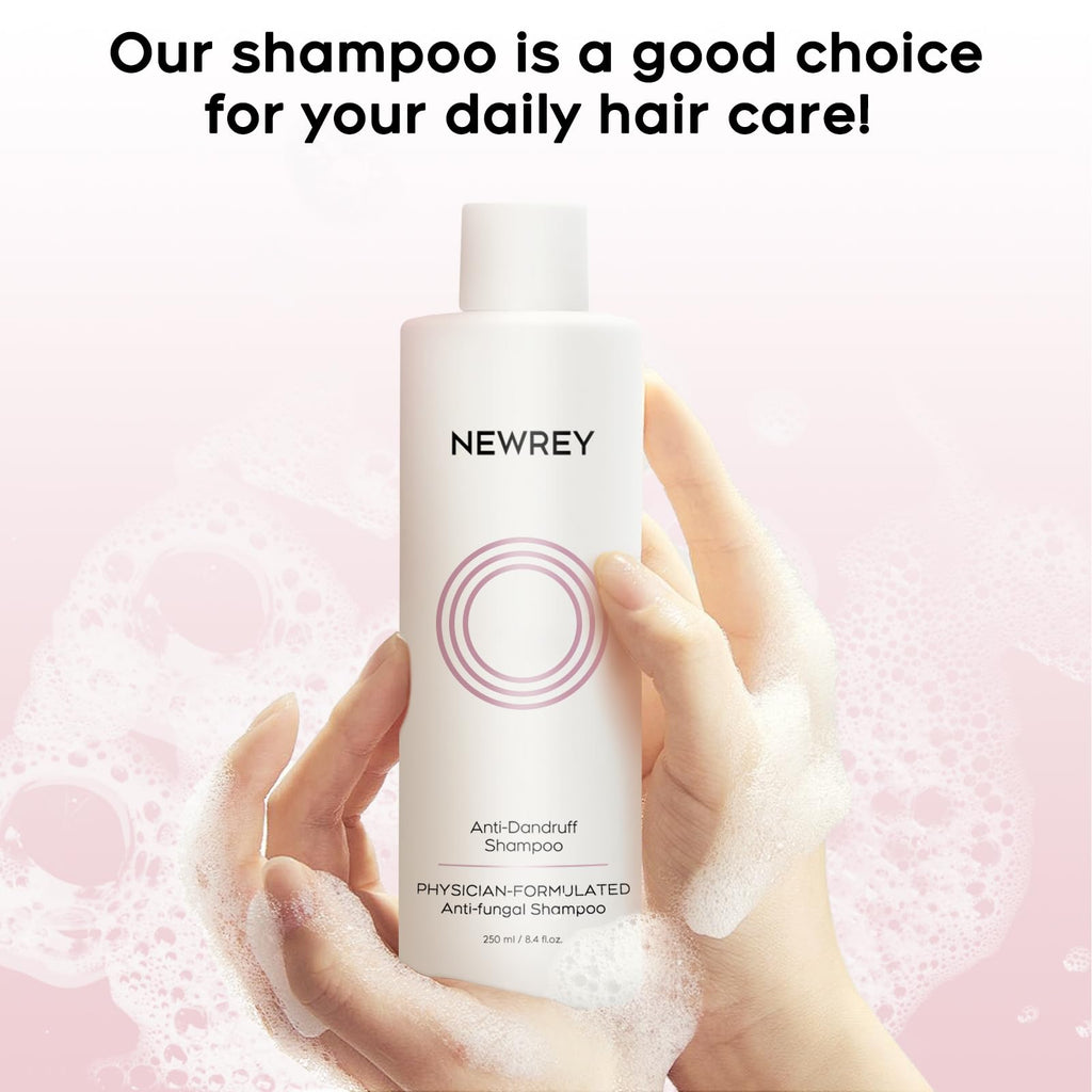 NEWREY 24HR Fast Itch Relief Anti-Fungal Shampoo – Psoriasis, Seborrheic Dermatitis & Folliculitis, Sulfate & Paraben Free, 8.4 fl oz