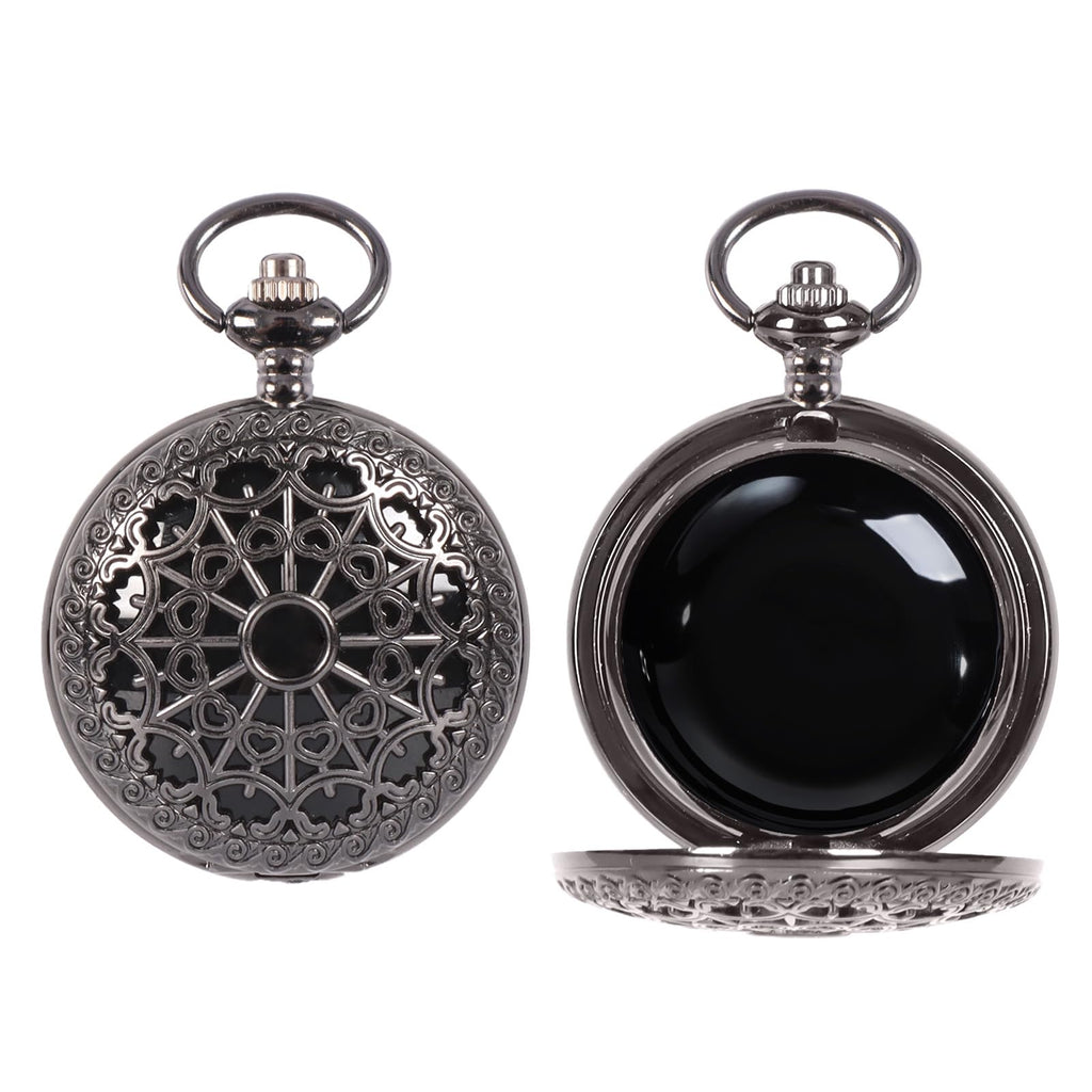 NewRiu Scrying Mirror Black Obsidian — Vintage Pocket Watch Divination Tool