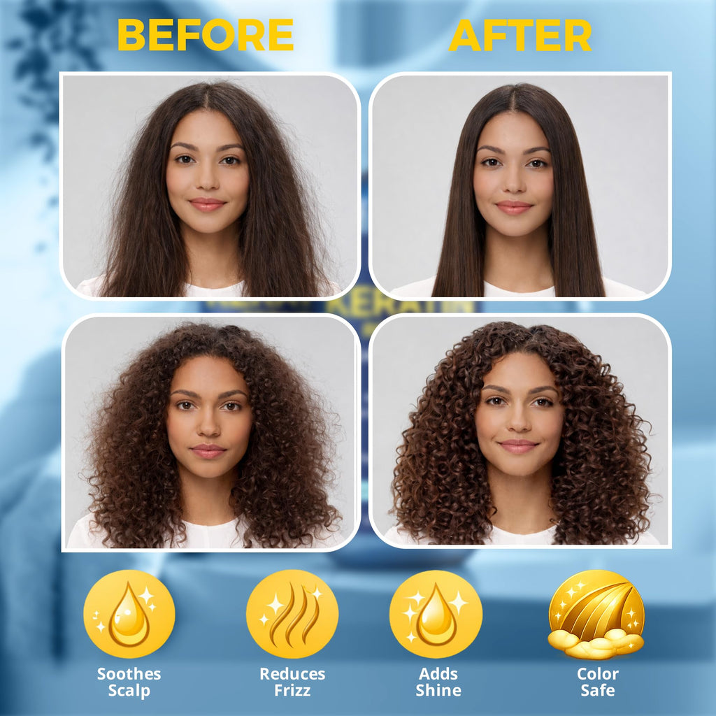Nexon Botanics Keratin Shampoo & Conditioner Set – 16 fl oz Each | Strength, Moisture & Color Safe