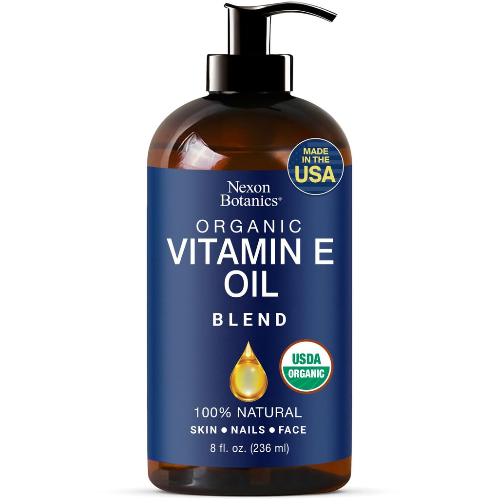 Nexon Botanics Organic Vitamin E Oil Blend – 8 fl oz for Skin, Scar & Face