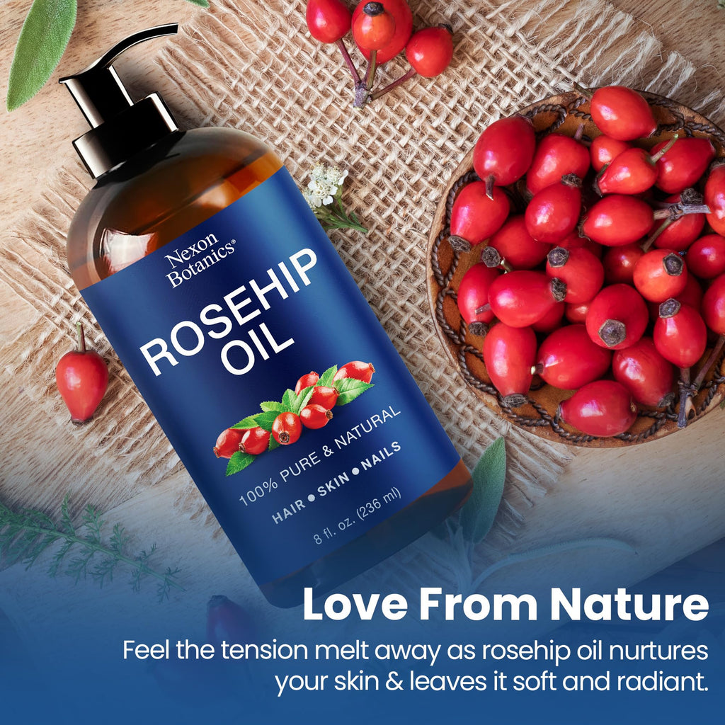 Nexon Botanics Rosehip Oil for Face 8 fl oz – Gua Sha, Massage & Skin Care
