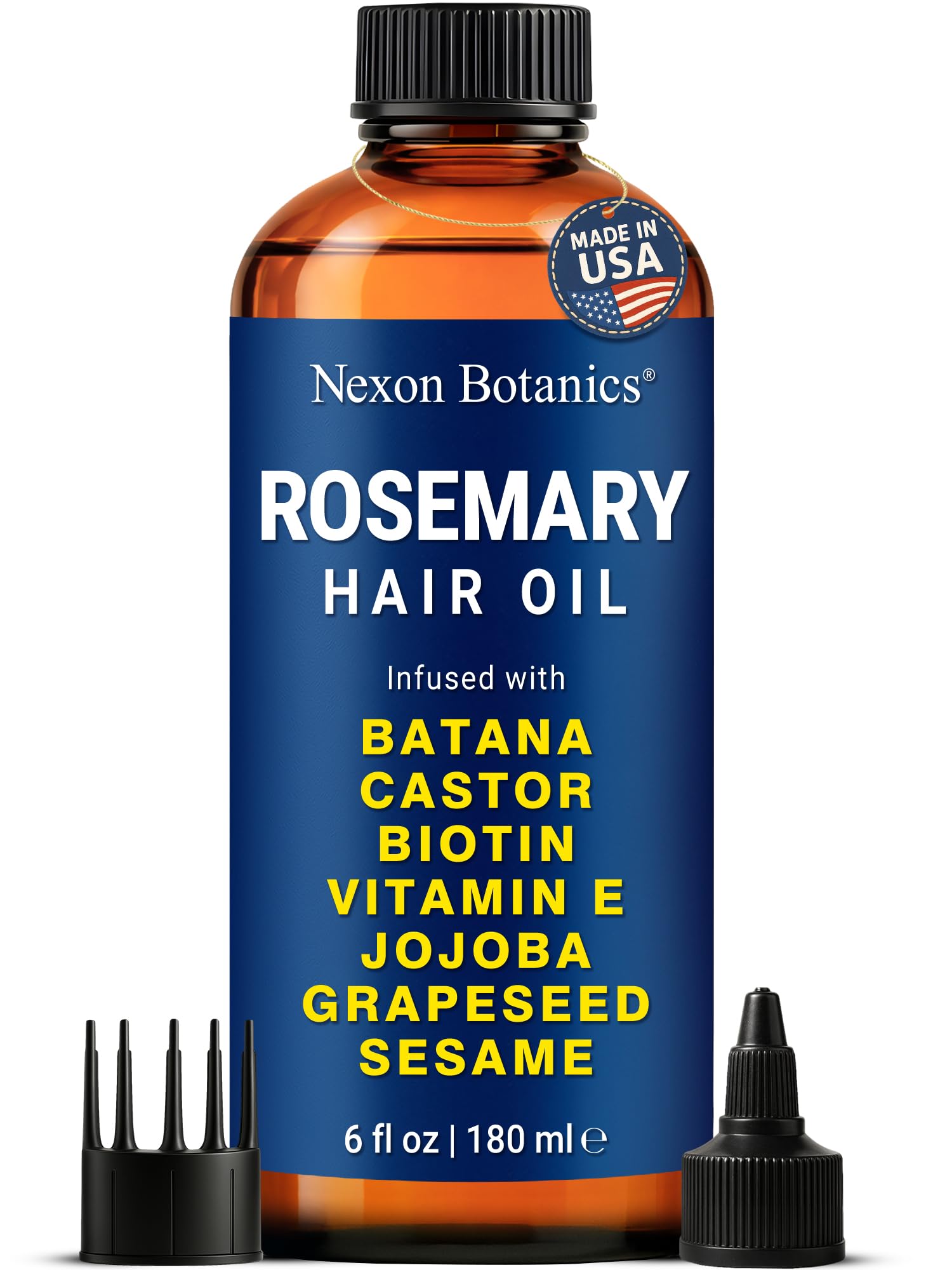 Nexon Botanics Rosemary Oil for Hair Growth – 6 fl oz | Frizz Control & Scalp Refresh