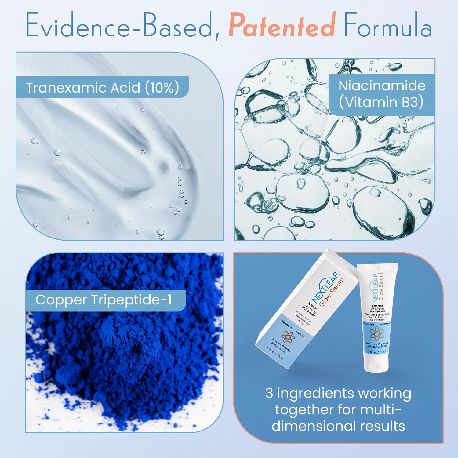 Next Leap Tranexamic Acid Serum 10% with Niacinamide & Copper Peptides — Lightweight Serum-Cream Hybrid