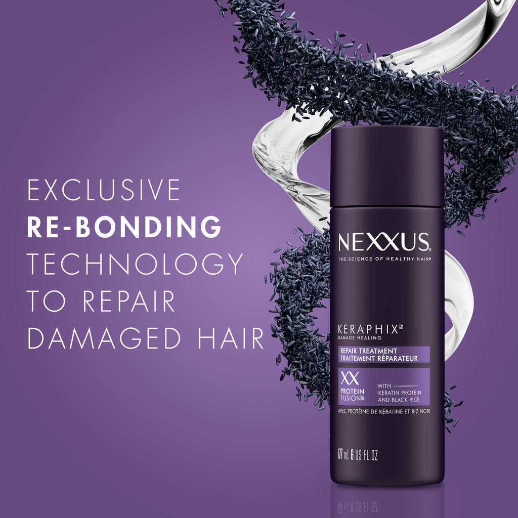 Nexxus Keraphix Damage Repair Pre-Wash Treatment Cream with Keratin Protein & Black Rice – 6 oz