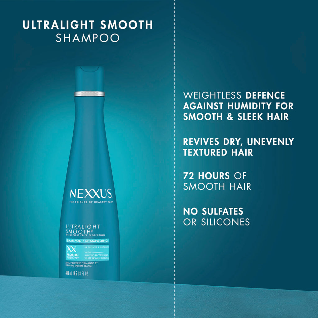 Nexxus Ultralight Smooth Shampoo — Weightless Frizz Defense for Dry, Frizzy Hair (13.5 fl oz)