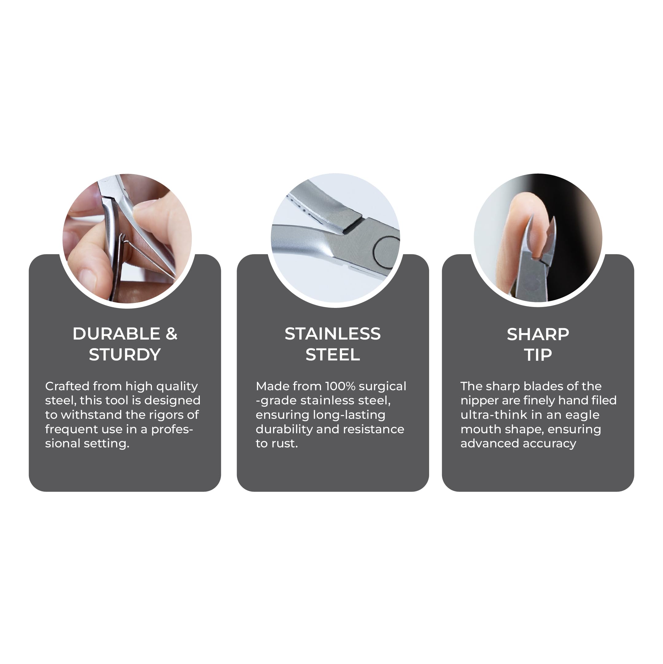 NGHIA Cuticle Nipper D-01 - Stainless Steel, Ergonomic Nail Care Tool