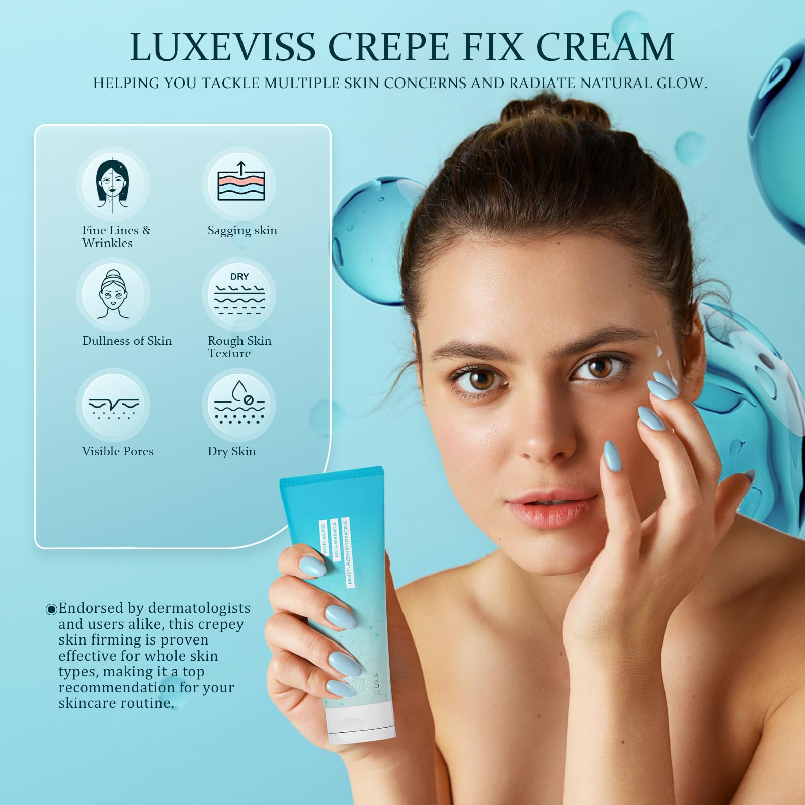 NIAWIT Advanced Crepey Skin Cream – Anti-Wrinkle Firming Moisturizer for Body, Neck, Chest & Face | 100g