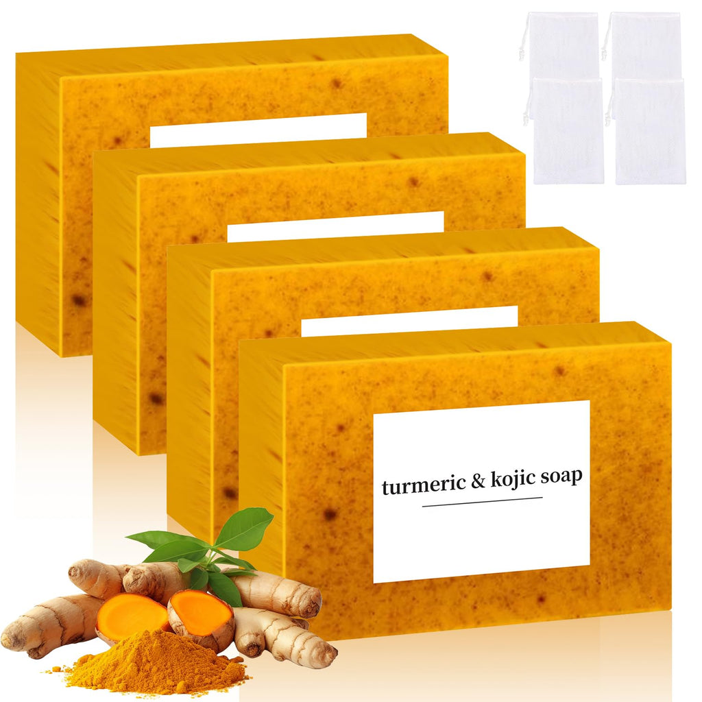 Nicgou Lemon Turmeric Kojic Soap – Handmade Face & Body Bar (4pcs)