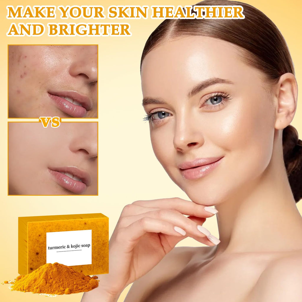 Nicgou Lemon Turmeric Soap – Handmade Turmeric Soap Bar for Face & Body (2pcs)
