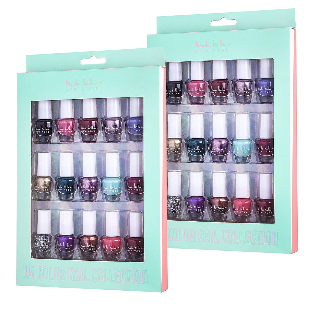 Nicole Miller New York Mini Nail Polish Set – Glossy, Vibrant 2-Pack Collection