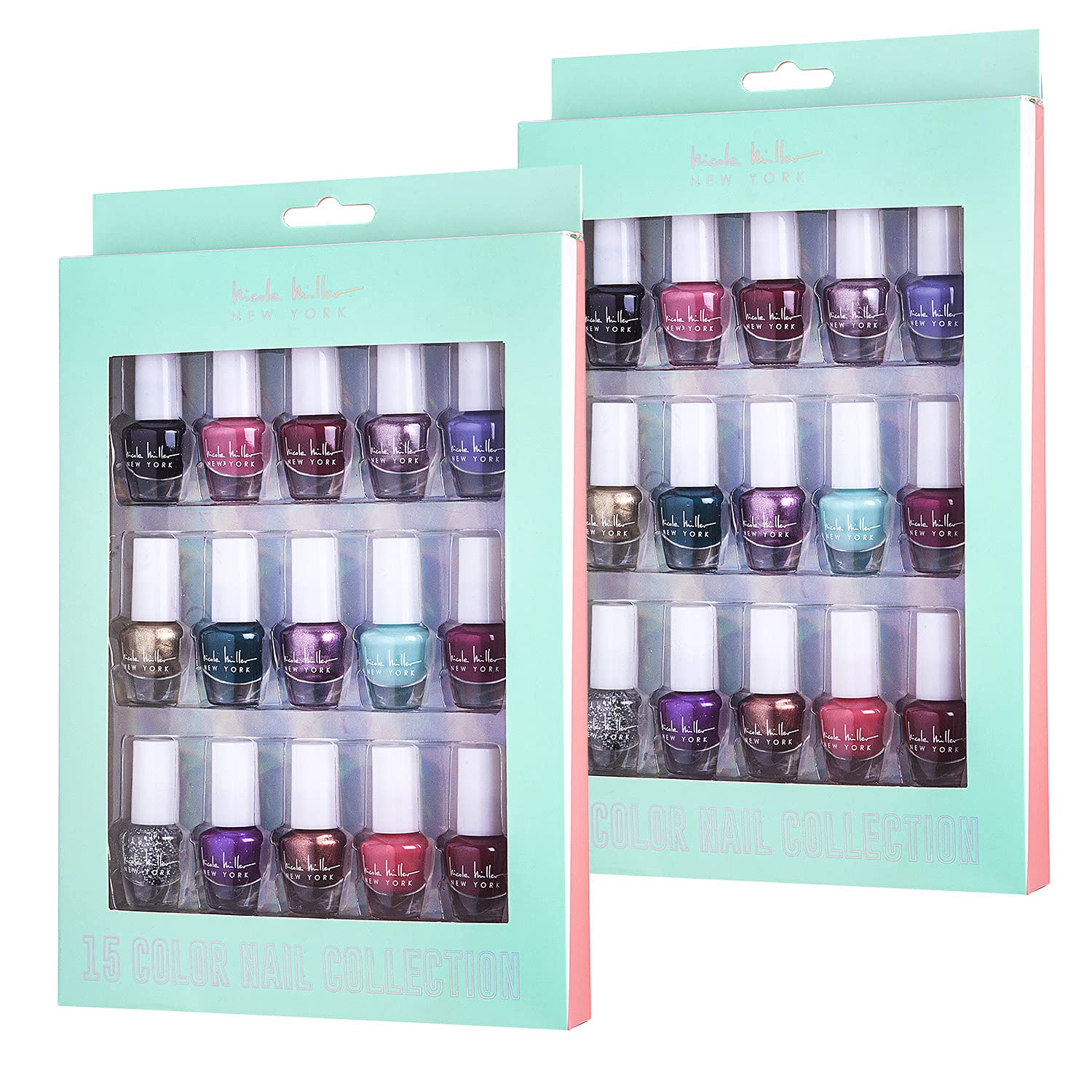 Nicole Miller New York Mini Nail Polish Set – Glossy, Vibrant 2-Pack Collection