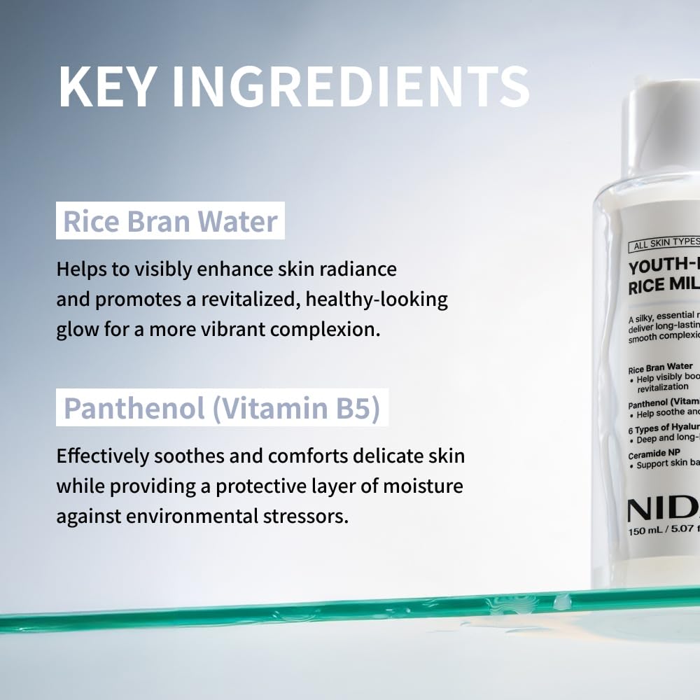 NIDA Youth-Boosting Rice Milky Toner | Glass Skin Hydration, Niacinamide