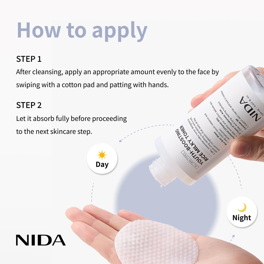 NIDA Youth-Boosting Rice Milky Toner | Glass Skin Hydration, Niacinamide